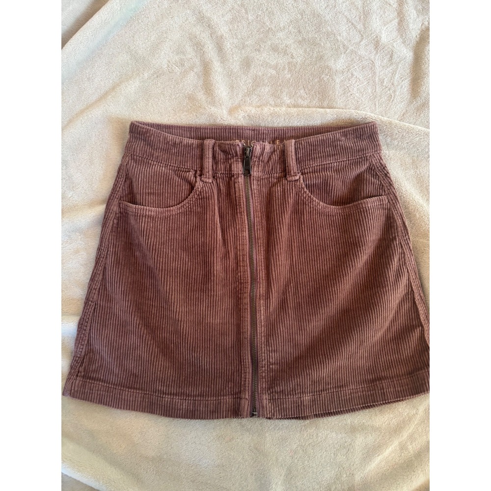 American Eagle Mauve Corduroy A Line Mini Skirt High Rise Womens Sz 2